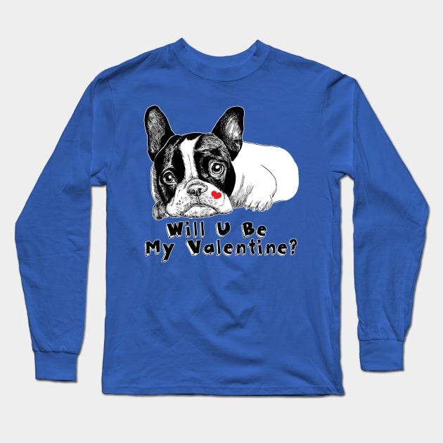 French bulldog on Valentine's day Long Sleeve T-Shirt by VicaVeresk